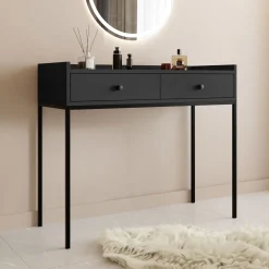 Garnero Arredamenti Consolle ingresso 100x86cm design moderno 2 cassetti nero Pollon Nero Opaco Sale
