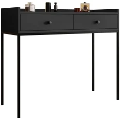 Garnero Arredamenti Consolle ingresso 100x86cm design moderno 2 cassetti nero Pollon Nero Opaco Sale
