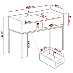Garnero Arredamenti Consolle ingresso 100x86cm design moderno 2 cassetti nero Pollon Nero Opaco Sale