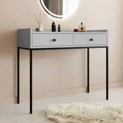 Garnero Arredamenti Consolle ingresso 100x86cm design moderno 2 cassetti Pollon Grigio Online