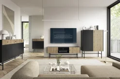 Garnero Arredamenti Consolle ingresso 93x79cm nero rovere cannettato Eterna Rovere Rustico - Nero opaco Hot