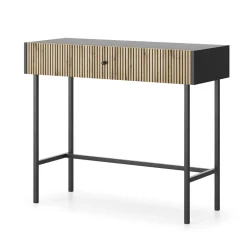 Garnero Arredamenti Consolle ingresso 93x79cm nero rovere cannettato Eterna Rovere Rustico - Nero opaco Hot