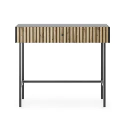 Garnero Arredamenti Consolle ingresso 93x79cm nero rovere cannettato Eterna Rovere Rustico - Nero opaco Hot