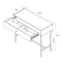 Garnero Arredamenti Consolle ingresso 93x79cm nero rovere cannettato Eterna Rovere Rustico - Nero opaco Hot