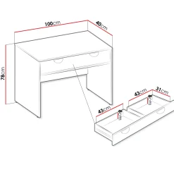 Garnero Arredamenti Consolle ingresso 100x78h cm con cassetto nero Oriana Best