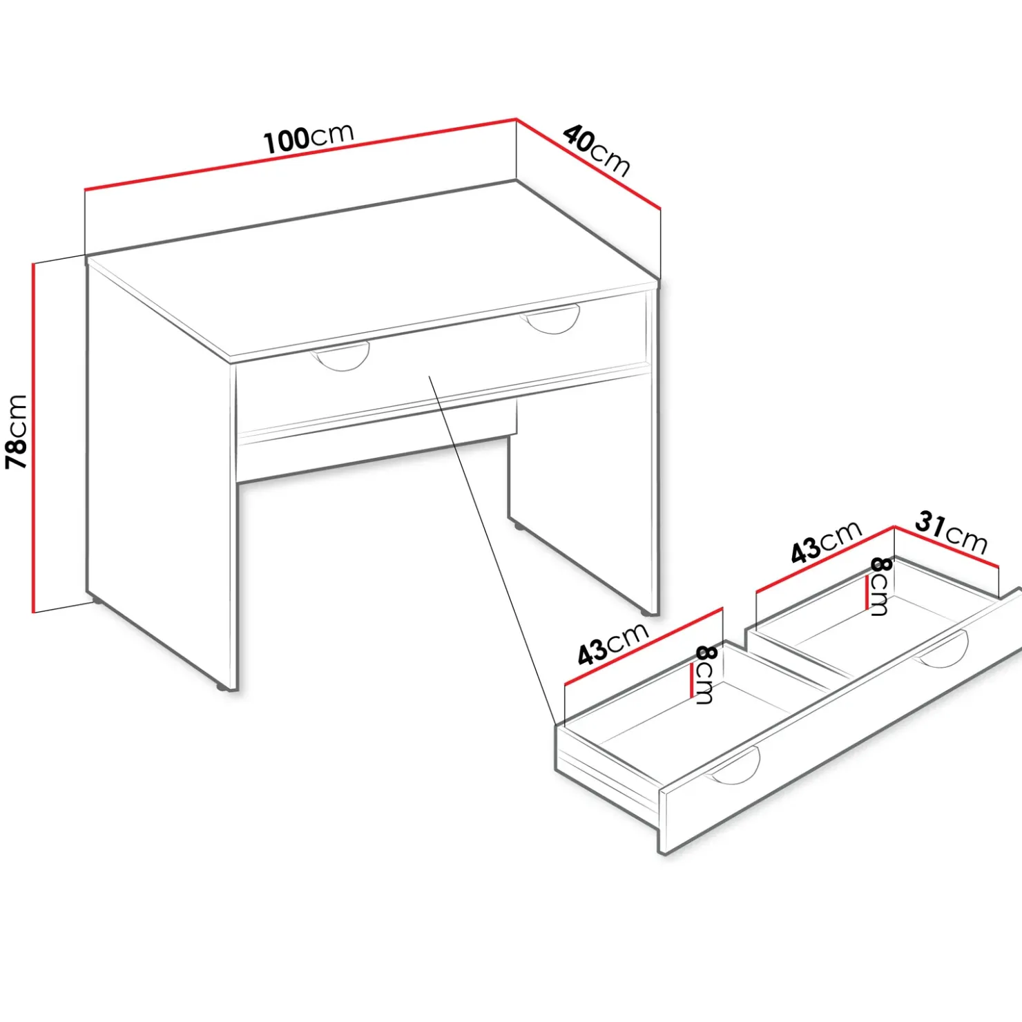 Garnero Arredamenti Consolle ingresso 100x78h cm con cassetto nero Oriana Best