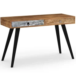 Garnero Arredamenti Consolle moderna 120x73cm acciaio nero rovere multicolore con stampe Kabul