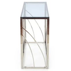 Garnero Arredamenti Consolle 120x78cm moderna in vetro fumè argento Hersol