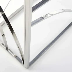 Garnero Arredamenti Consolle 120x78cm moderna in vetro fumè argento Hersol