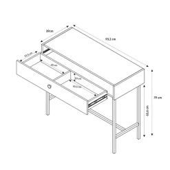 Garnero Arredamenti Consolle 93x79cm per ingresso nero oro Margot Sale