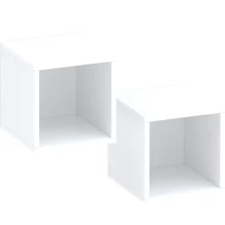 Garnero Arredamenti Coppia 2 mensole cubotti 28x29h cm da parete Sunset Bianco Lucido Best