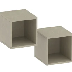 Garnero Arredamenti Coppia 2 mensole cubotti 28x29h cm da parete Sunset Tortora