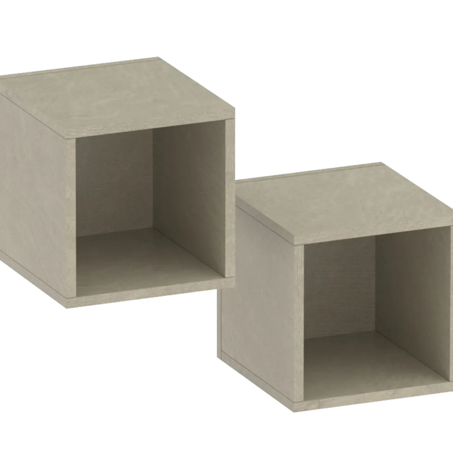 Garnero Arredamenti Coppia 2 mensole cubotti 28x29h cm da parete Sunset Tortora