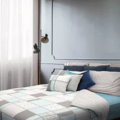 Garnero Arredamenti Copripiumino + 2 federe letto matrimoniale in cotone 250x200cm azzurro Atacama Clearance