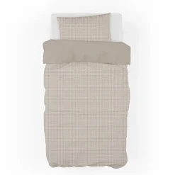 Garnero Arredamenti Copripiumino + federa letto singolo in cotone 155x200cm beige Nabib Clearance