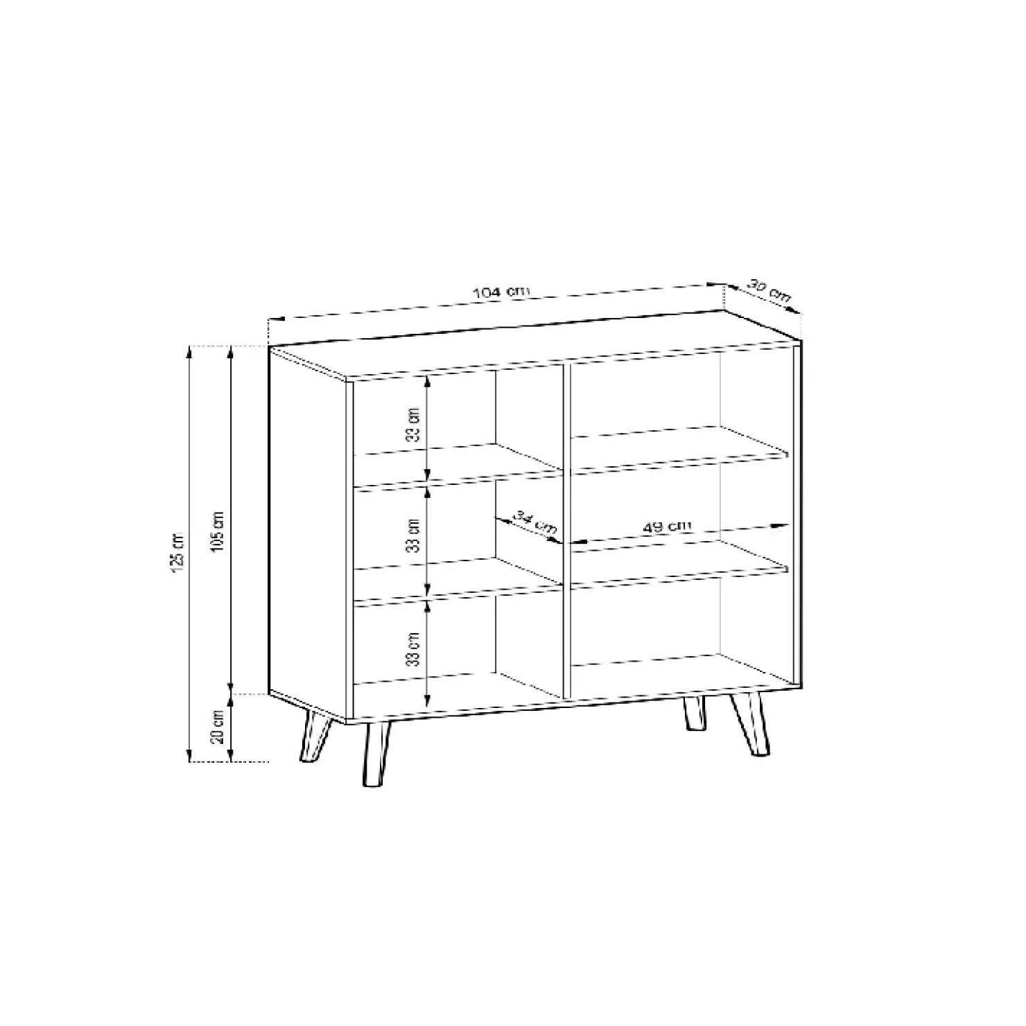 Garnero Arredamenti Credenza alta cannettata 104x125h cm con 2 ante in stile moderno rovere nero Gotham Sale