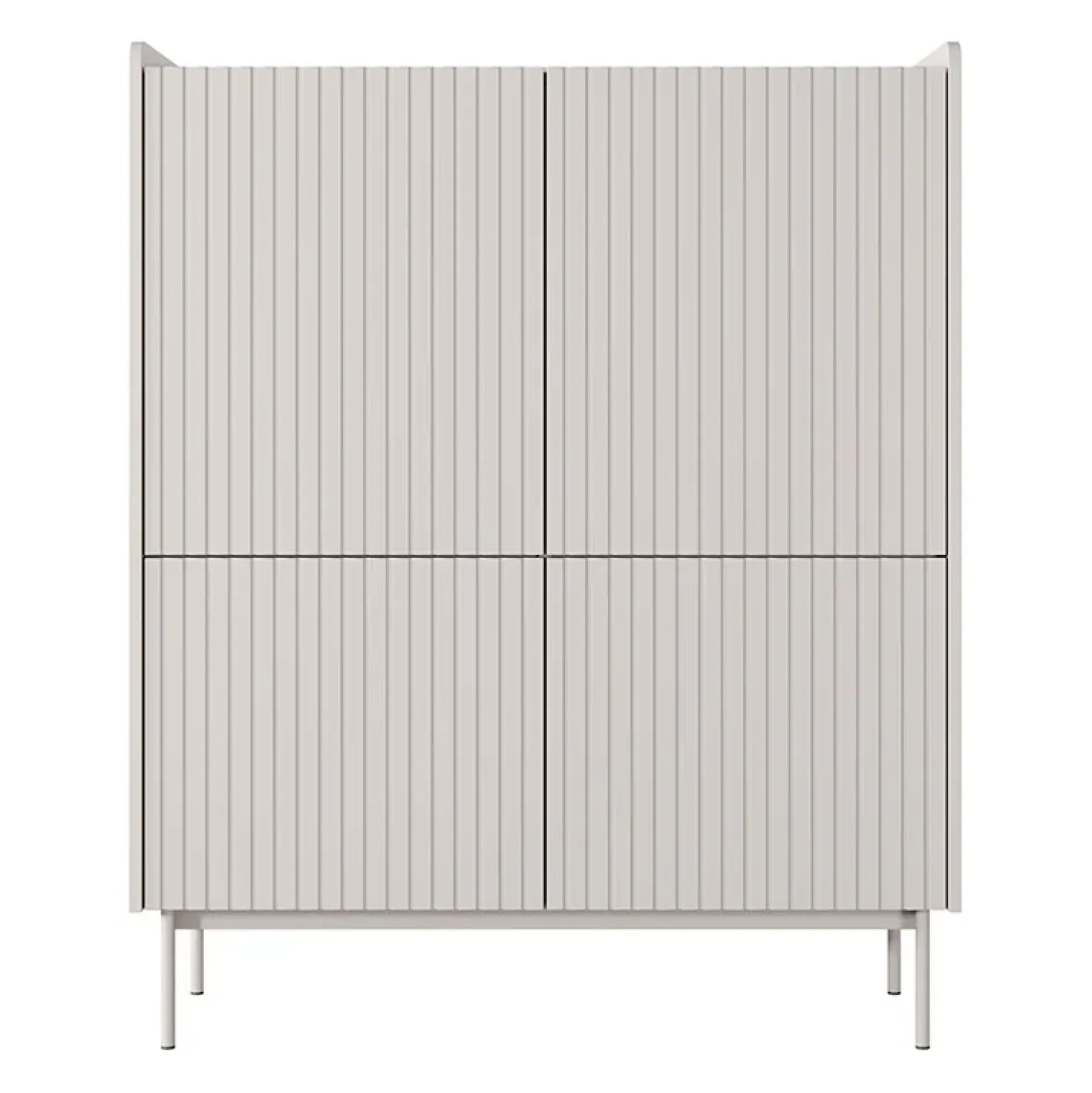 Garnero Arredamenti Credenza alta 103x126cm 4 ante beige cannettato rovere Fioca Discount