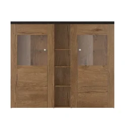 Garnero Arredamenti Credenza alta 155x130h cm 2 ante quercia rovere grigio Paloma 2 Rovere - Antracite Best