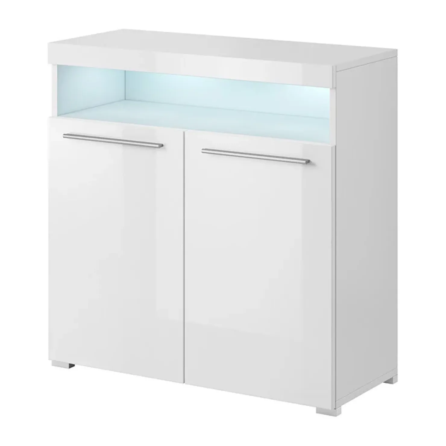 Garnero Arredamenti Credenza alta 91x92h cm 2 ante moderna Frisk Bianco Lucido Clearance