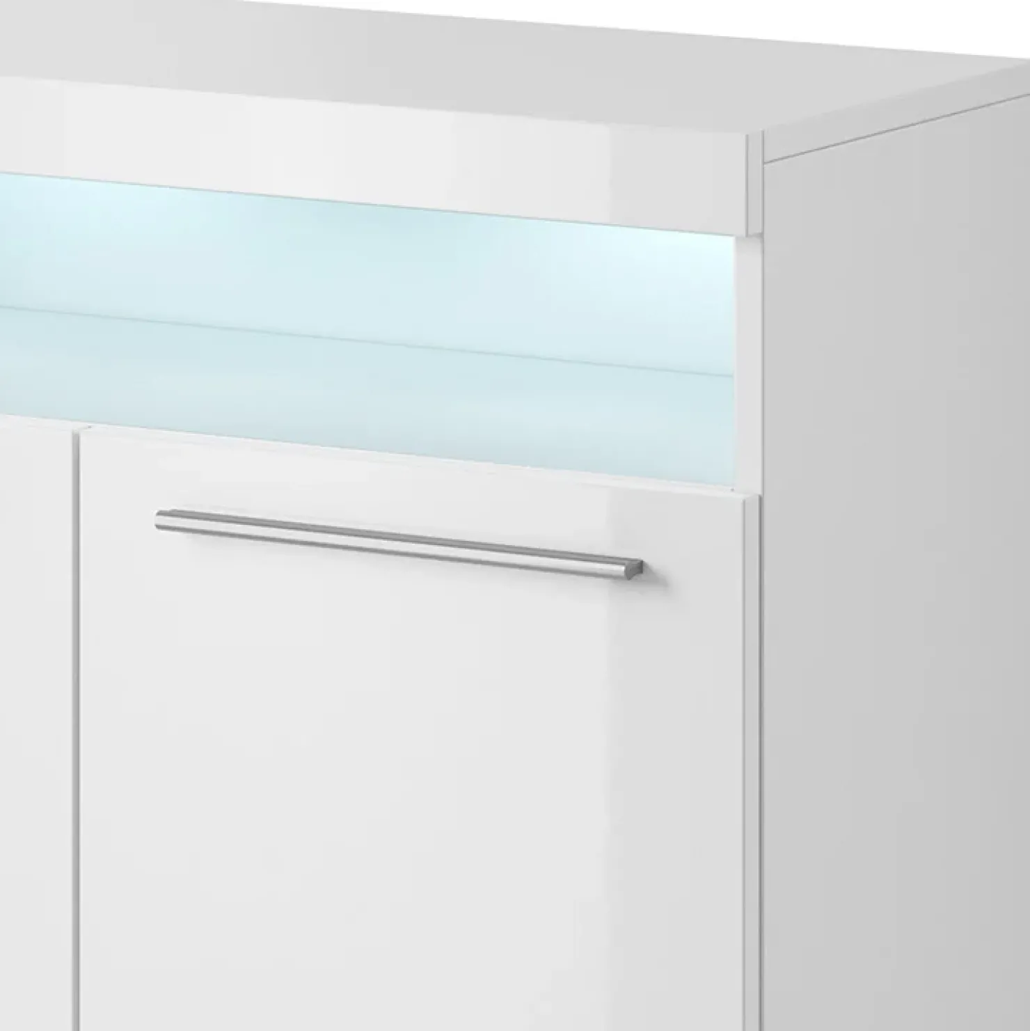 Garnero Arredamenti Credenza alta 91x92h cm 2 ante moderna Frisk Bianco Lucido Clearance