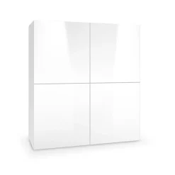 Garnero Arredamenti Credenza alta 100x100h cm 4 ante bianco lucido Momo Discount