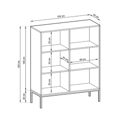 Garnero Arredamenti Credenza alta 104x125h cm 2 ante soggiorno Alisa Verde Clearance