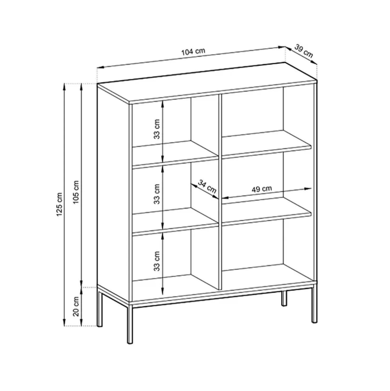 Garnero Arredamenti Credenza alta 104x125h cm 2 ante soggiorno Alisa Verde Clearance