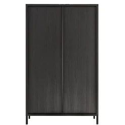 Garnero Arredamenti Credenza alta 106x177h cm 2 ante moderna nero frassinato Absolut Discount