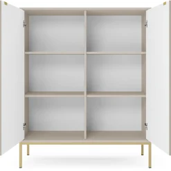 Garnero Arredamenti Credenza alta 104x125h cm 2 ante soggiorno Alisa Beige Online