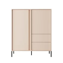 Garnero Arredamenti Credenza alta 103x123h cm 2 ante 2 cassetti beige Melly New