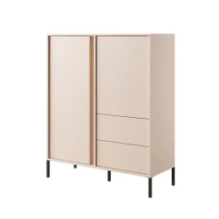 Garnero Arredamenti Credenza alta 103x123h cm 2 ante 2 cassetti beige Melly New