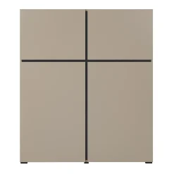 Garnero Arredamenti Credenza alta 120x140h cm 4 ante moderna nero Lolla Tortora Best