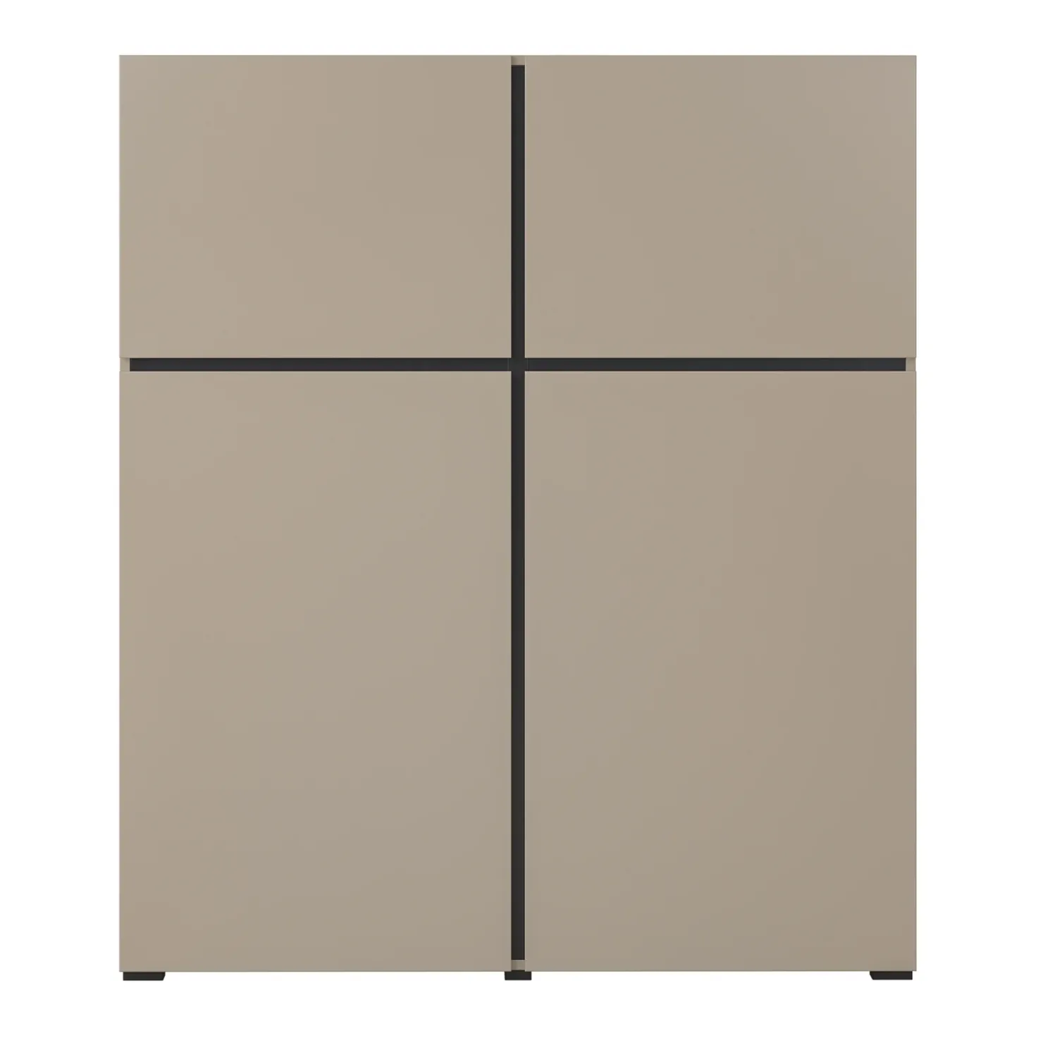 Garnero Arredamenti Credenza alta 120x140h cm 4 ante moderna nero Lolla Tortora Best