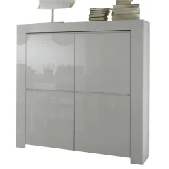 Garnero Arredamenti Credenza alta 119x140h cm 4 ante moderna bianco lucido Essential Online