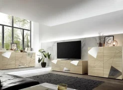 Garnero Arredamenti Credenza alta 121x111h cm 2 ante samoa specchio con serigrafia Olimpo Rovere Outlet