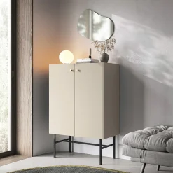 Garnero Arredamenti Credenza alta 94x132h cm 2 ante moderna Eterna Beige