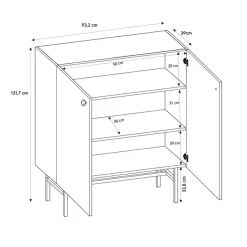 Garnero Arredamenti Credenza alta 94x132h cm 2 ante moderna Eterna Beige