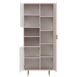 Garnero Arredamenti Credenza alta 80x190h cm 3 ante cannettato moderna beige Vanessa Discount