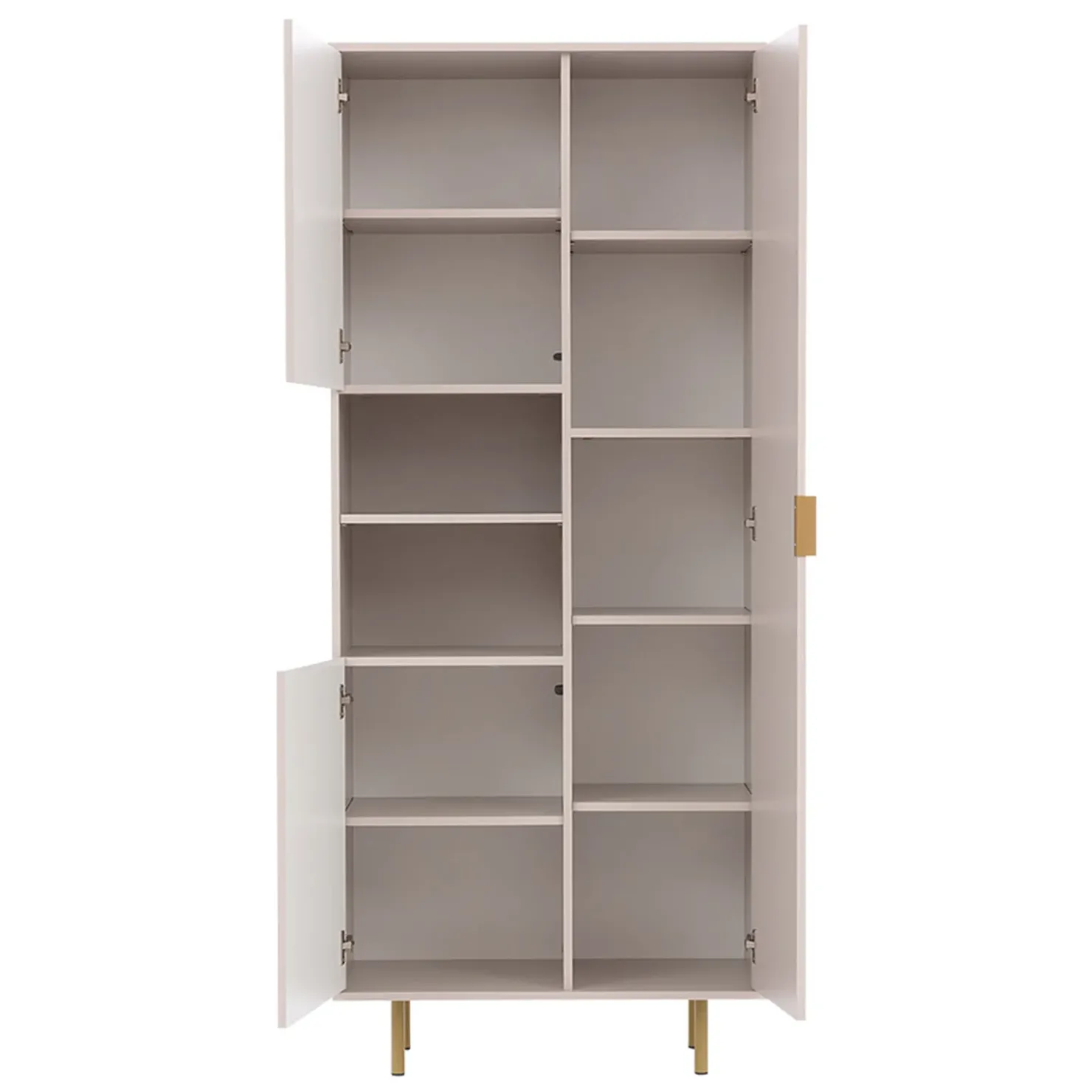 Garnero Arredamenti Credenza alta 80x190h cm 3 ante cannettato moderna beige Vanessa Discount