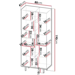 Garnero Arredamenti Credenza alta 80x190h cm 3 ante cannettato moderna beige Vanessa Discount