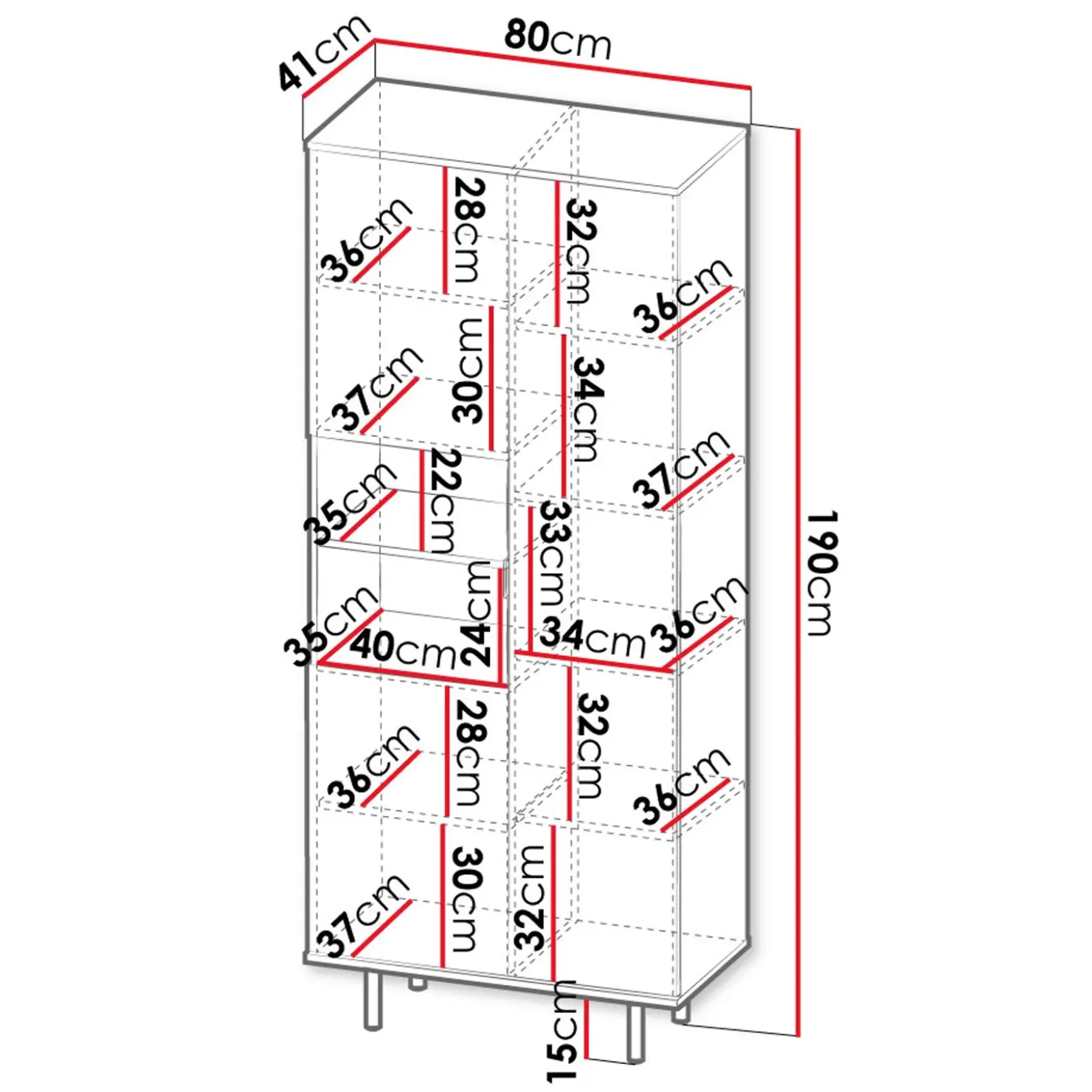 Garnero Arredamenti Credenza alta 80x190h cm 3 ante cannettato moderna beige Vanessa Discount