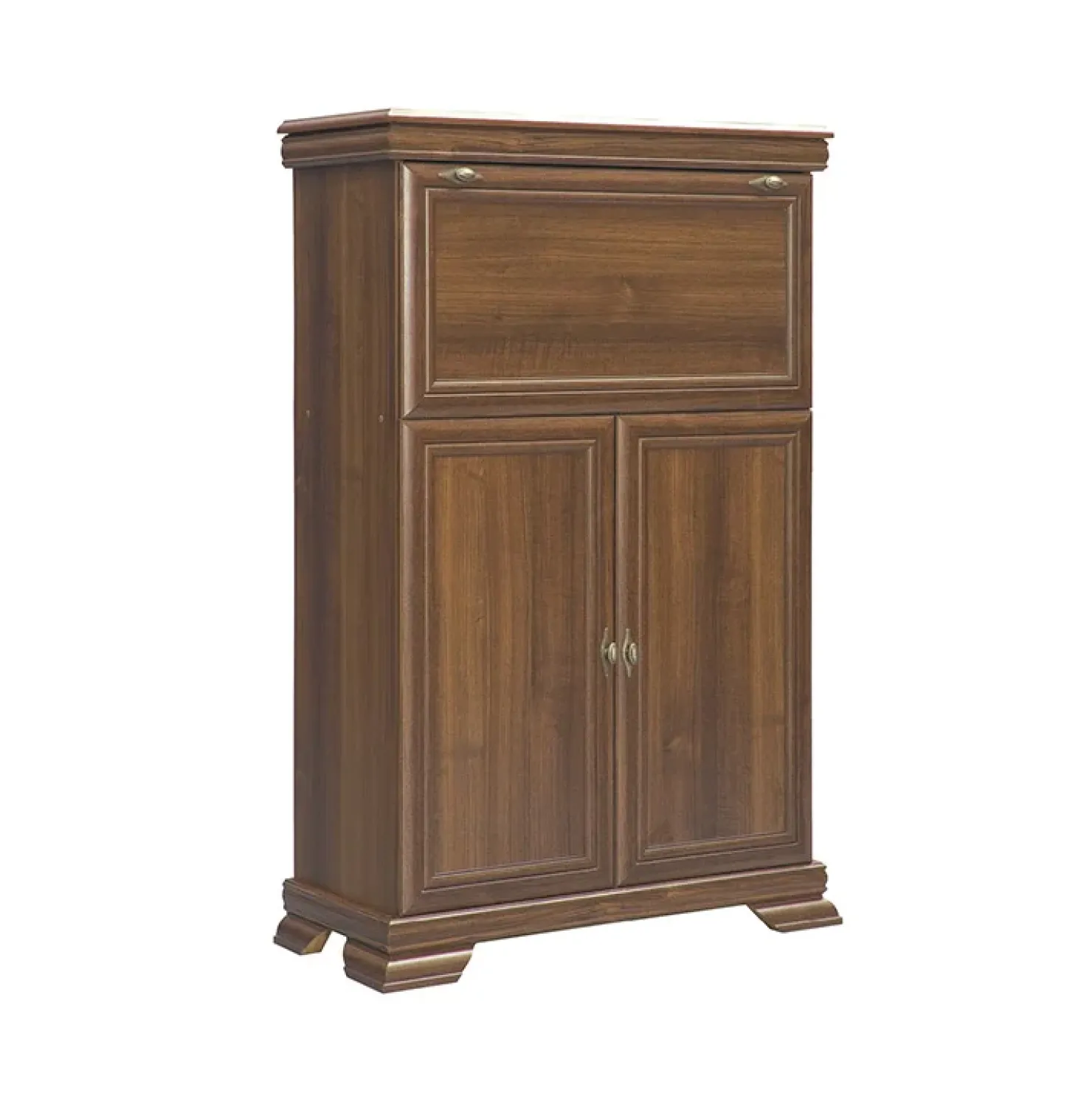 Garnero Arredamenti Credenza alta 88x136h cm 2 ante 1 ribalta arte povera quercia Kelly Noce Best