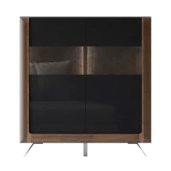 Garnero Arredamenti Credenza alta 129x137h cm 2 ante noce nero lucido Jumbo Nero Lucido - Noce Hot