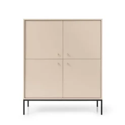 Garnero Arredamenti Credenza alta 104x125h cm 4 ante soggiorno Glory Beige Hot