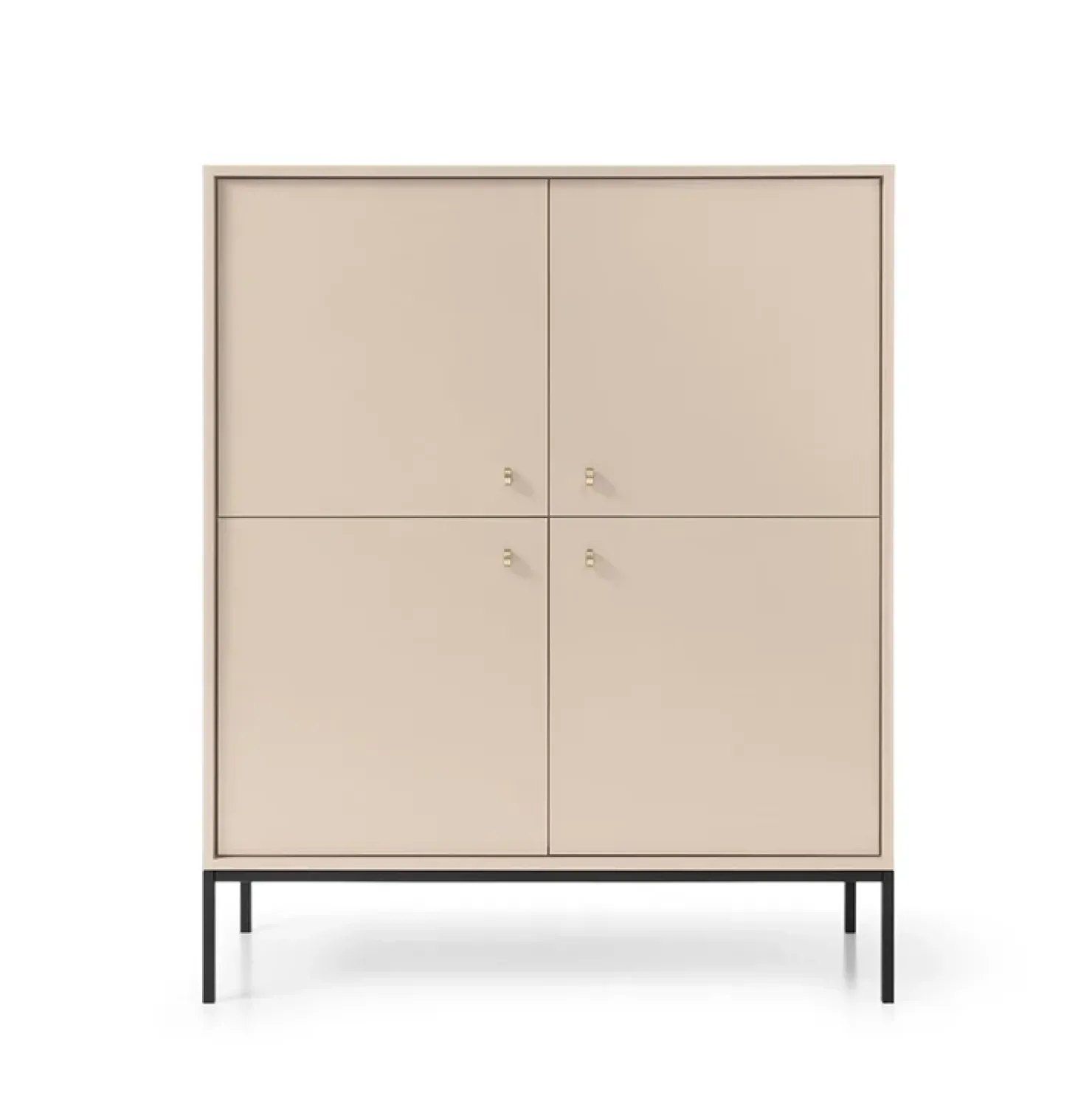 Garnero Arredamenti Credenza alta 104x125h cm 4 ante soggiorno Glory Beige Hot