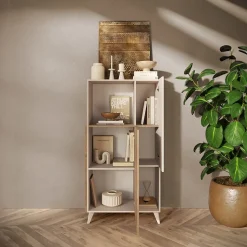 Garnero Arredamenti Credenza alta 81x154h cm 2 ante beige rovere chiaro Witty Rovere - Beige Best