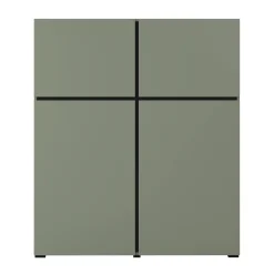 Garnero Arredamenti Credenza alta 120x140h cm 4 ante moderna verde nero Lolla Verde Salvia