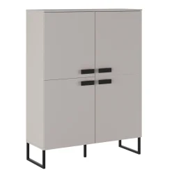 Garnero Arredamenti Credenza alta 108x144h cm 4 ante moderna beige cashmere nero Casmira Online
