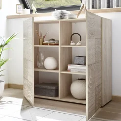 Garnero Arredamenti Credenza alta 121x111h cm 2 ante samoa con serigrafia Paradise Rovere Sale