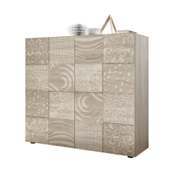 Garnero Arredamenti Credenza alta 121x111h cm 2 ante samoa con serigrafia Paradise Rovere Sale
